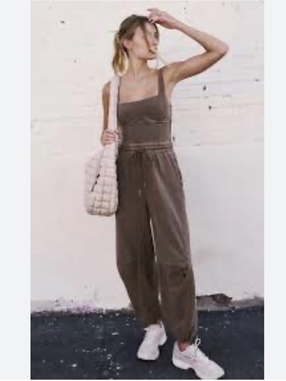 NEW FREE PEOPLE Movement Inbound Onesie Jumpsuit in Dark Espresso XS